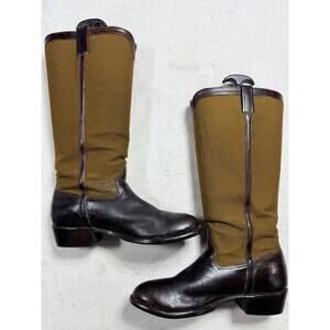 VTG Bespoke Pickard Hand-Made Canvas Leather Hunting/Riding Boots Size 10 Women